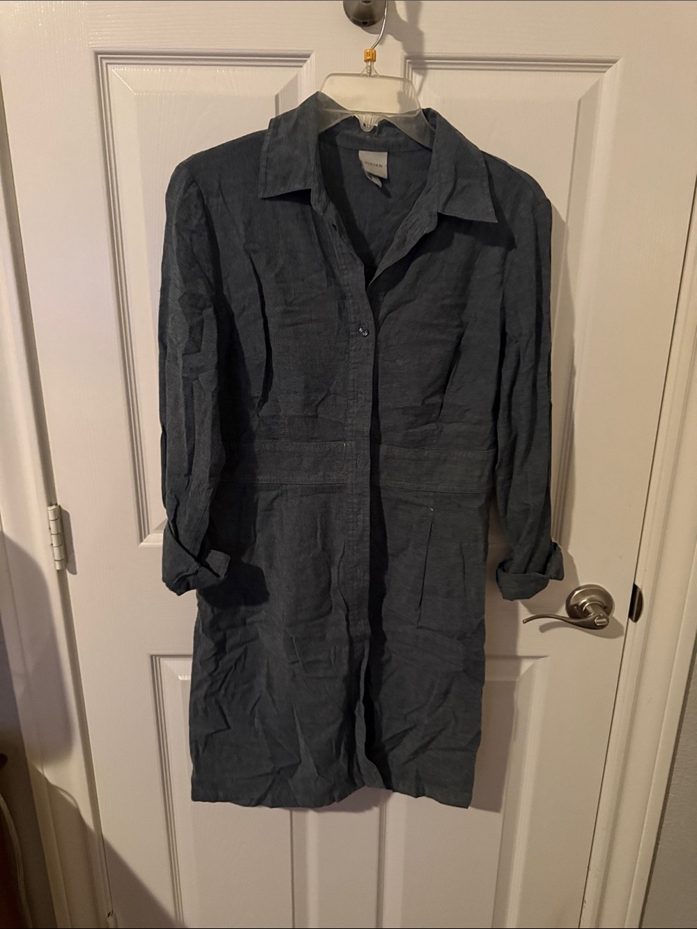 Merona Dark Gray Linen Trench-Style Shirt Coat